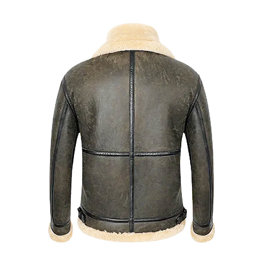 Men's Shearling Adjustable Waist Original Leather Jacket