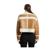 Women's Shearling Asymmetrical Cropped Jacket