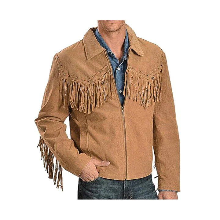 Men's Fringed Suede Leather Jacket