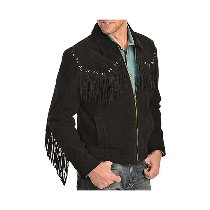 Men's Fringed Suede Leather Jacket