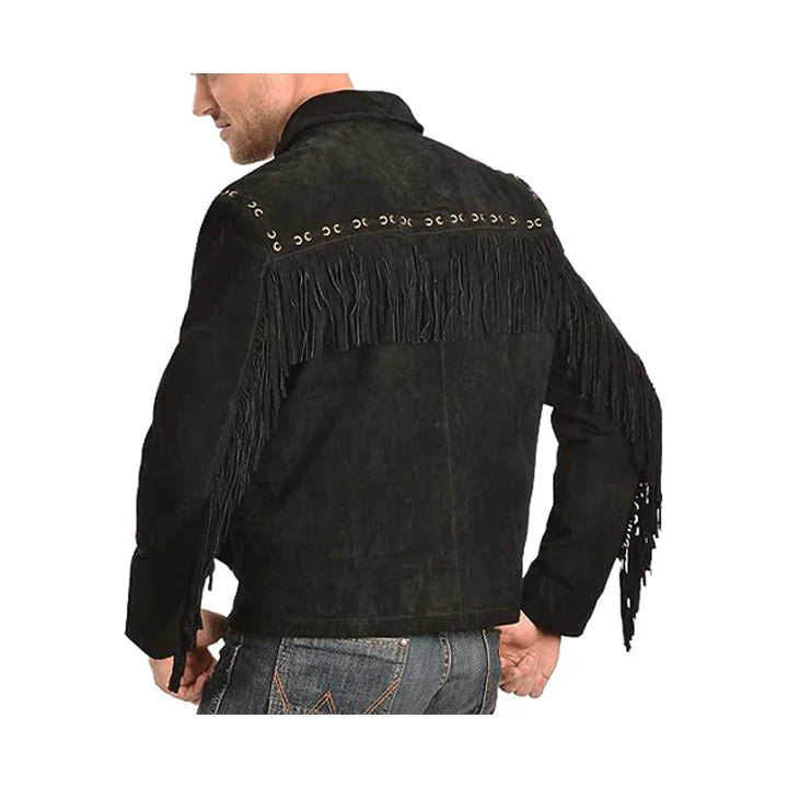 Men's Fringed Suede Leather Jacket