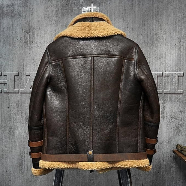 Men's Genuine Leather Shearling Jacket: The Nomad