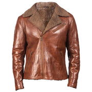 Men's Biker Brown Shearling Jacket: The Quest