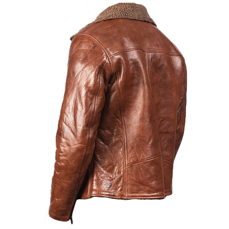 Men's Biker Brown Shearling Jacket: The Quest