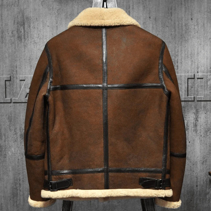 Men's Brown Shearling Jacket: The Mafia