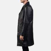 Men's Long Black Leather Coat: The Giovanni