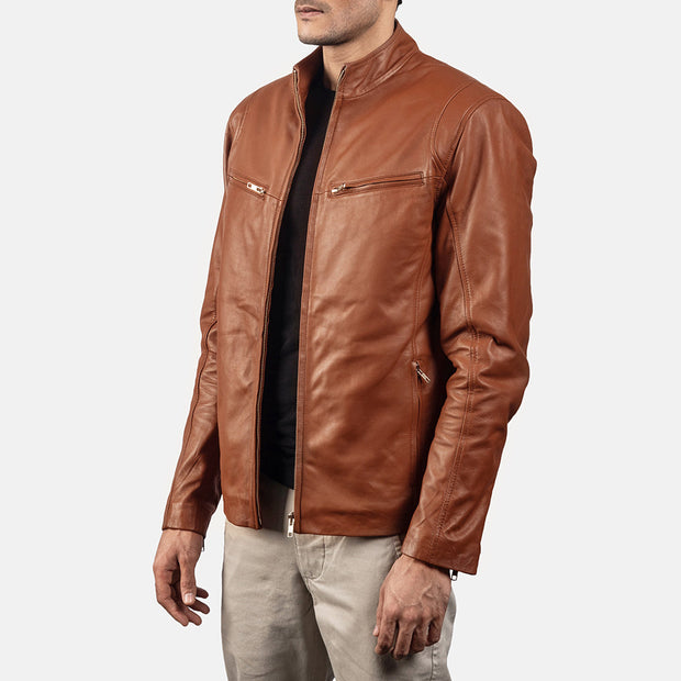 Men's Cognac Brown Leather Jacket: The Iconic