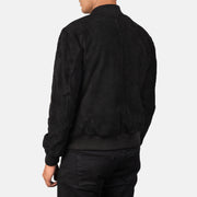 Men's Black Suede Leather Bomber Jacket: The Bennett