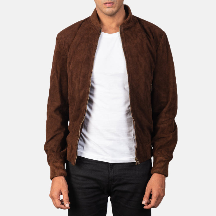 Men's Dark Brown Bomber Jacket: The Bennett