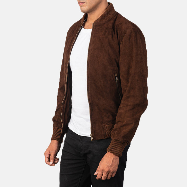 Men's Dark Brown Bomber Jacket: The Bennett