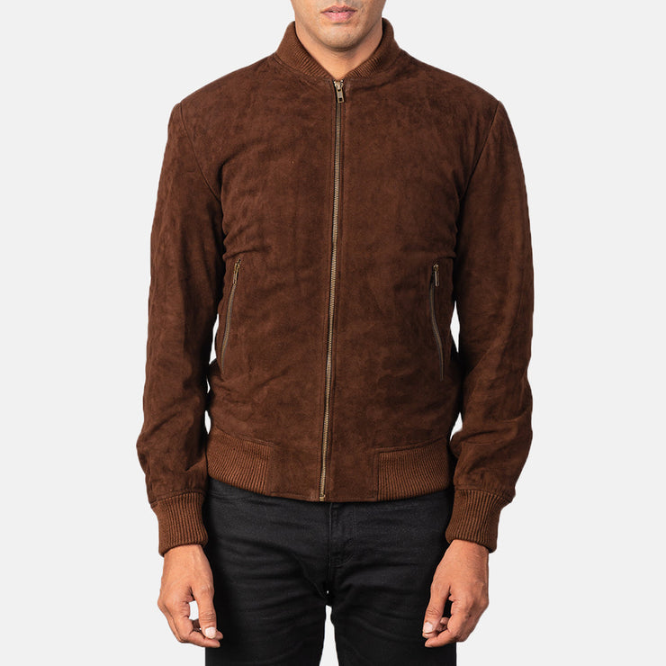 Men's Dark Brown Bomber Jacket: The Bennett