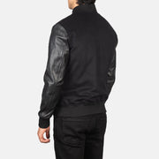 Men's Black Hybrid Varsity Jacket: The Harrison