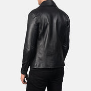 Men's Black Leather Biker Jacket: The Parker