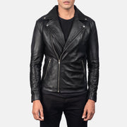 Men's Black Leather Biker Jacket: The Parker