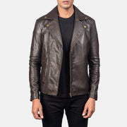 Men's Brown Leather Biker Jacket: The Parker