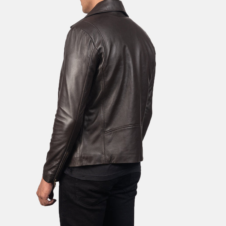 Men's Brown Leather Biker Jacket: The Parker