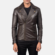 Men's Brown Leather Biker Jacket: The Parker