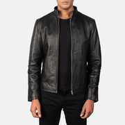 Men's Black Leather Biker Jacket: The Ryan