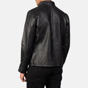 Men's Black Leather Biker Jacket: The Ryan