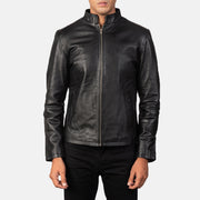 Men's Black Leather Biker Jacket: The Ryan