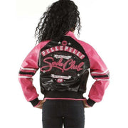 Women's Pelle Pelle Soda Club 1978 Black And Pink Leather Jacket