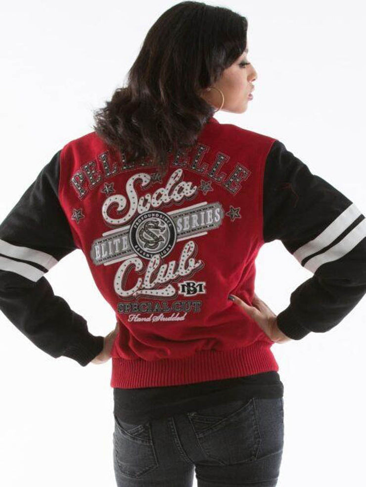 Women's Pelle Pelle Soda Club Throwback Red And Black Jacket