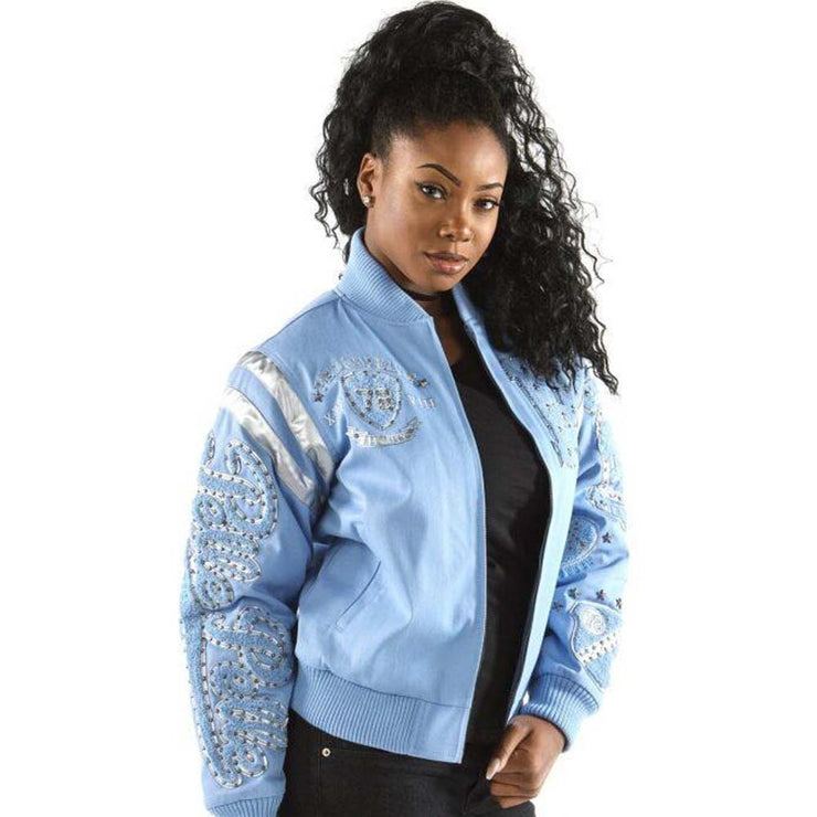 Women's Pelle Pelle Eclipse Blue Varsity Jacket