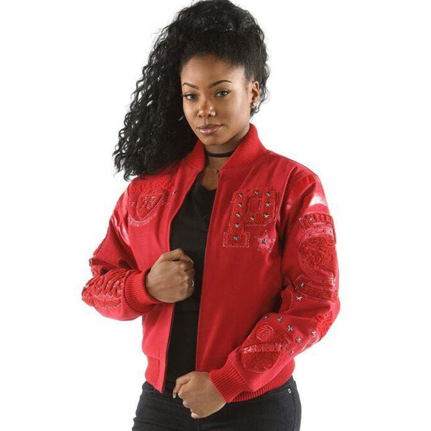 Women's Pelle Pelle Eclipse Red Varsity Jacket