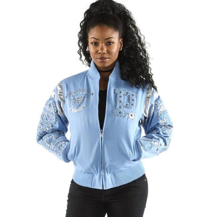 Women's Pelle Pelle Eclipse Blue Varsity Jacket