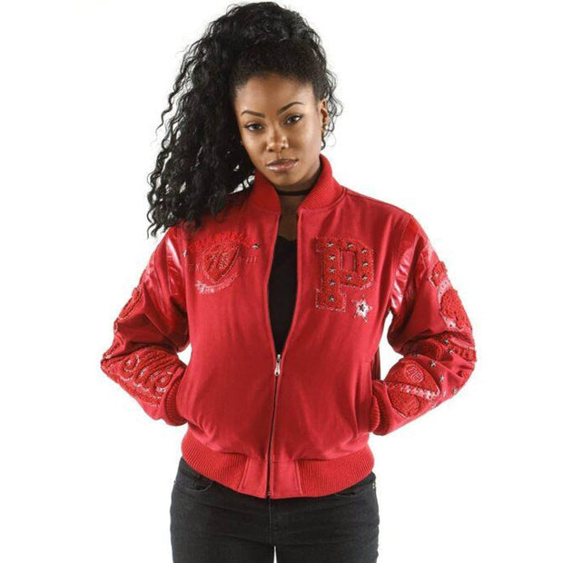 Women's Pelle Pelle Eclipse Red Varsity Jacket