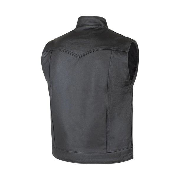 Men's Black Leather Vest: The Legend