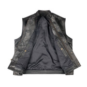 Men's Black Leather Vest: The Legend