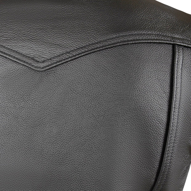 Men's Black Quilted Leather Vest: The Racer