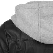 Women's Black Hooded Leather Jacket: The Jenna