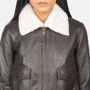 Women's G-1 Brown Leather Bomber Jacket: The Christian