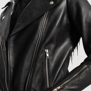 Women's Black Leather Biker Jacket: The Juliette