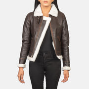 Women's B-3 Vintage Brown Leather Bomber Jacket: The Matilde