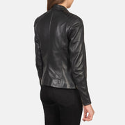 Women's Black Leather Biker Jacket: The Nova