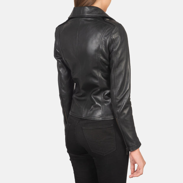 Women's Black Leather Biker Jacket: The Summer