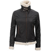 Women's Dark Brown Shearling Leather Jacket: The Rosa