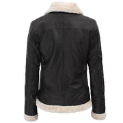 Women's Dark Brown Shearling Leather Jacket: The Rosa