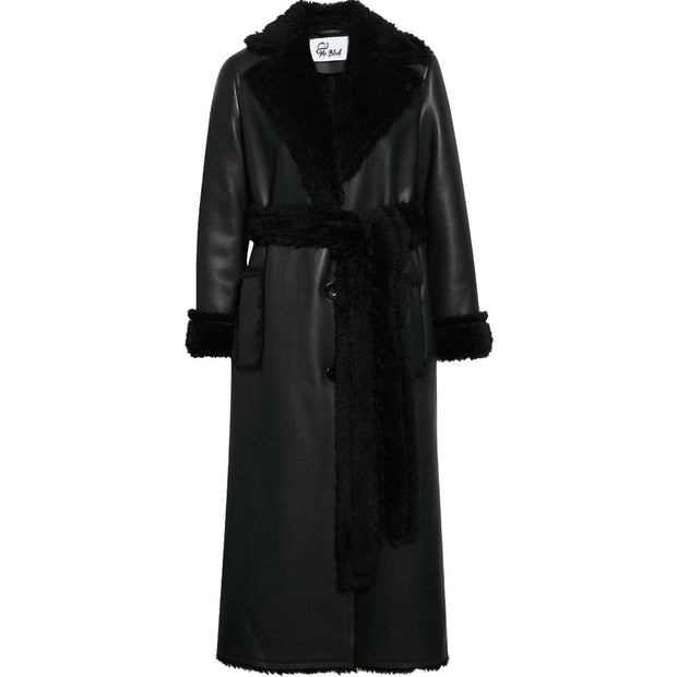 Women's Luxurious Black Long Fur Coat: The Bruna