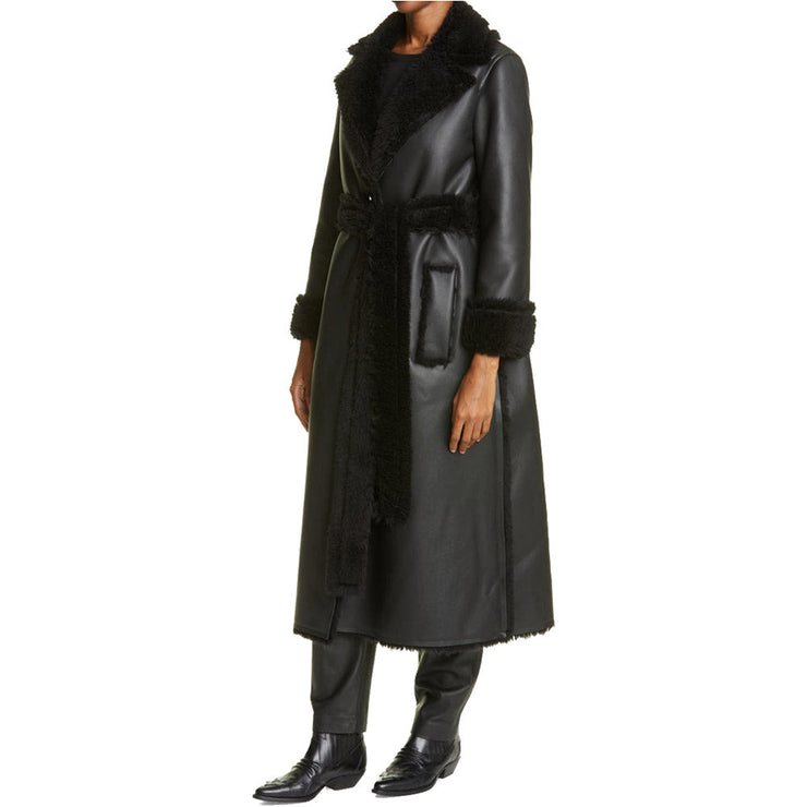 Women's Luxurious Black Long Fur Coat: The Bruna