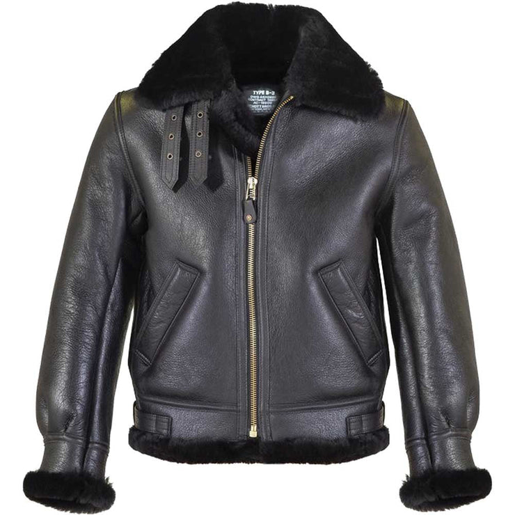 Men's B3 Black Shearling Leather Jacket: The Jaxon