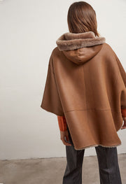 Women's Luxurious Brown Wool Cape With Hood : The Evelina