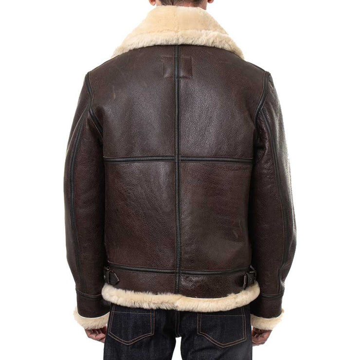 Men's B3 Brown Shearling Leather Jacket: The Jaxon