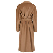 Women's Camel Brown Long Wool Coat: The Maria