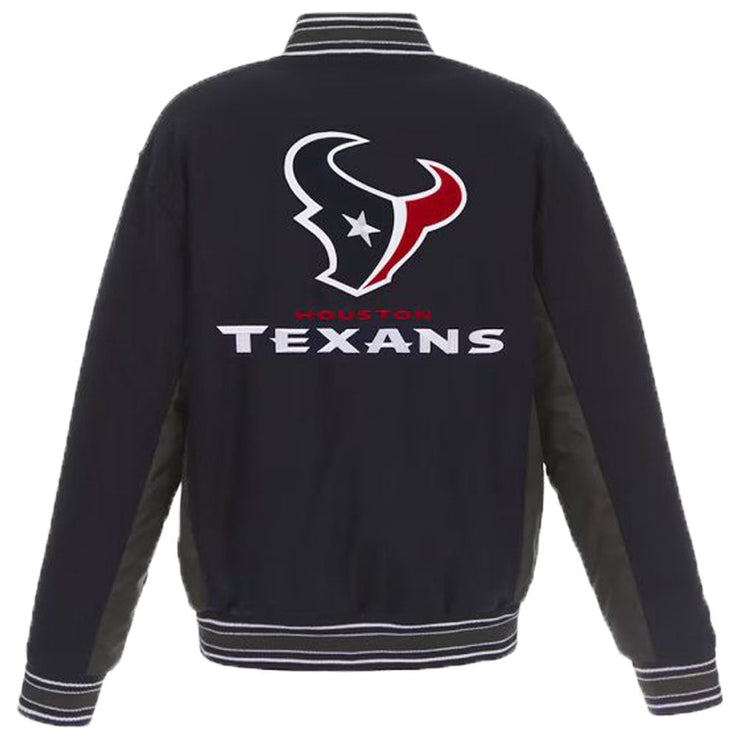 Houston Texans Navy And Charcoal Varsity Wool Jacket For Men