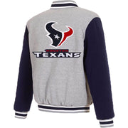 Houston Texans Gray And Navy Varsity Wool Jacket For Men