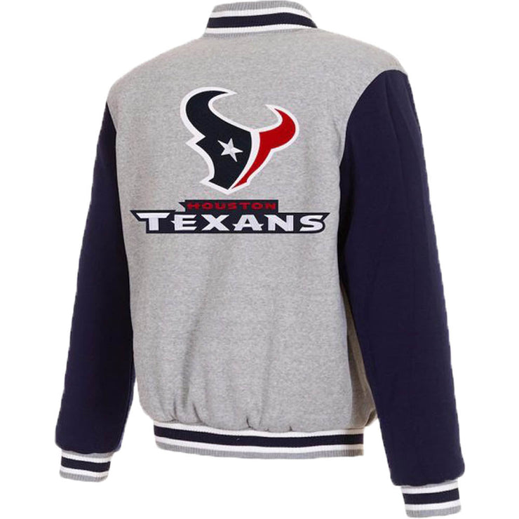 Houston Texans Gray And Navy Varsity Wool Jacket For Men